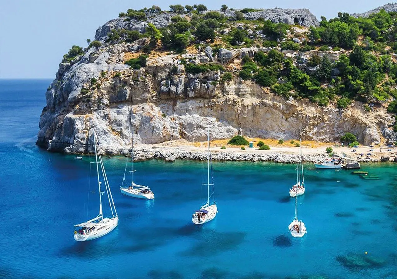 Aegean sea view from yacht