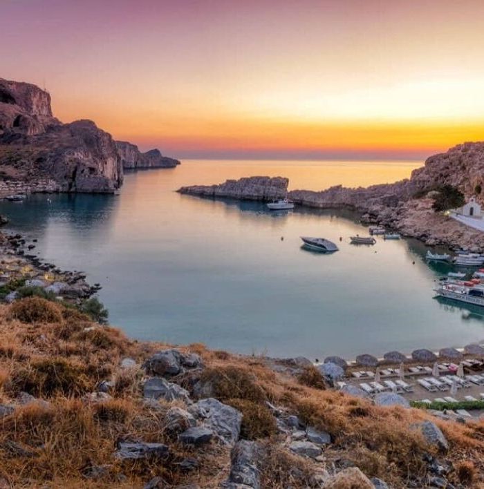 Sunset Cruise from Lindos — Calypso All Inclusive, Sunset in Rhodes