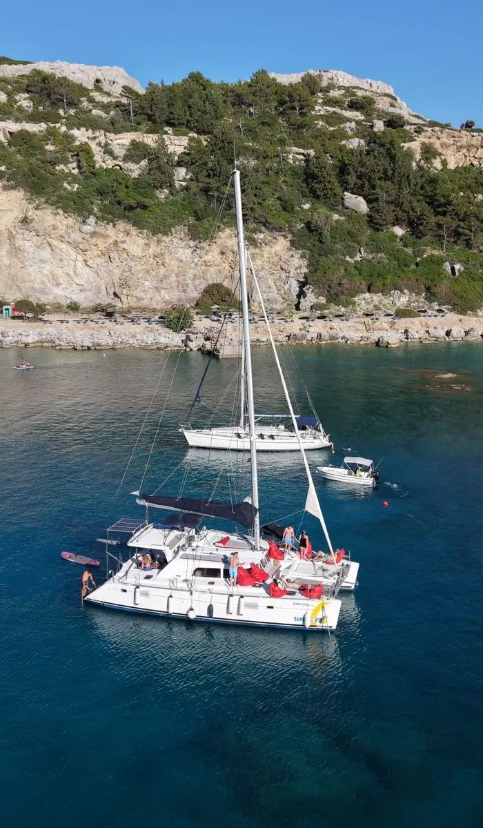 Catamaran Day Cruise — East Coast of Rhodes, Full Day in Rhodes