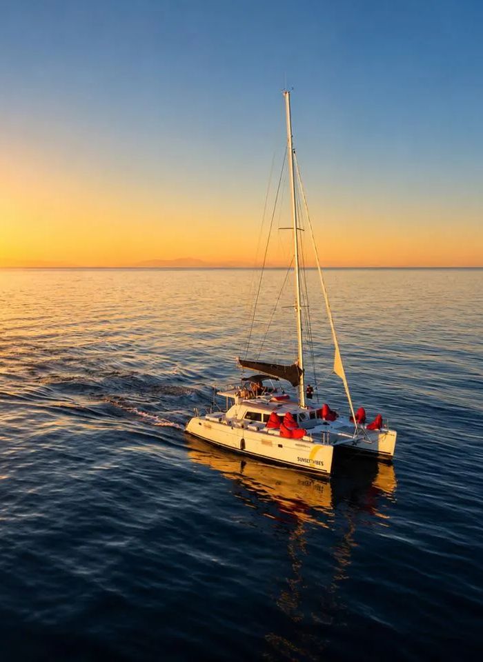 Catamaran Sunset Cruise — Kalithea & Aegean Sunset, Sunset in Rhodes
